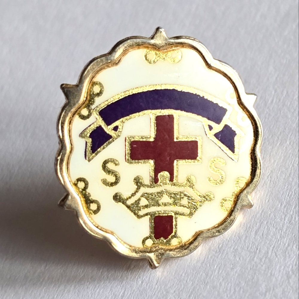 Vintage Sunday School lapel pin brooch religious SS Little system
